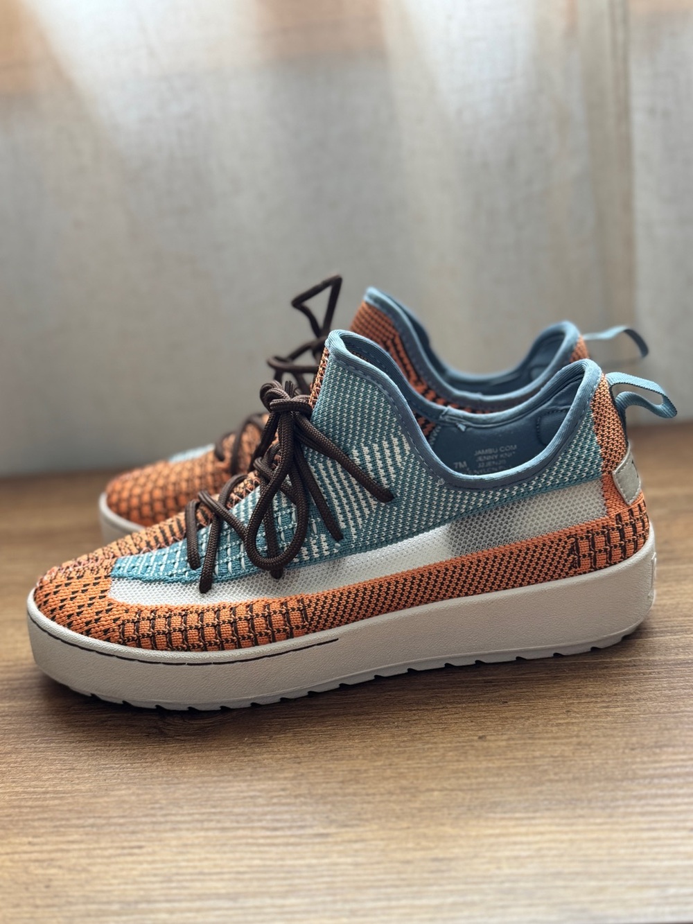 Jambu Jenny Knit Teal Multi Comfort Sneakers Size 7